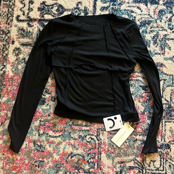 Commense Basic Piping Long Sleeve Top - Picture 2 of 2